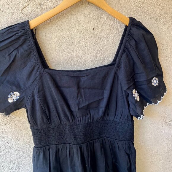 NEW Old Navy Embroidered Mini Black Dress Size M - Picture 3 of 6